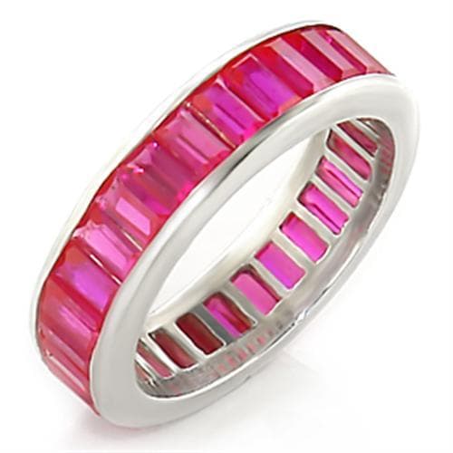 Sterling SilverRuby Pink Baguette Eternity Ring