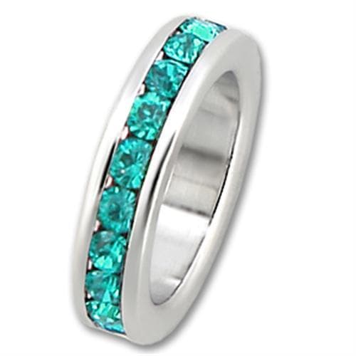 Sterling SilverTeal Crystal Eternity Ring | The Stainless Jewelry