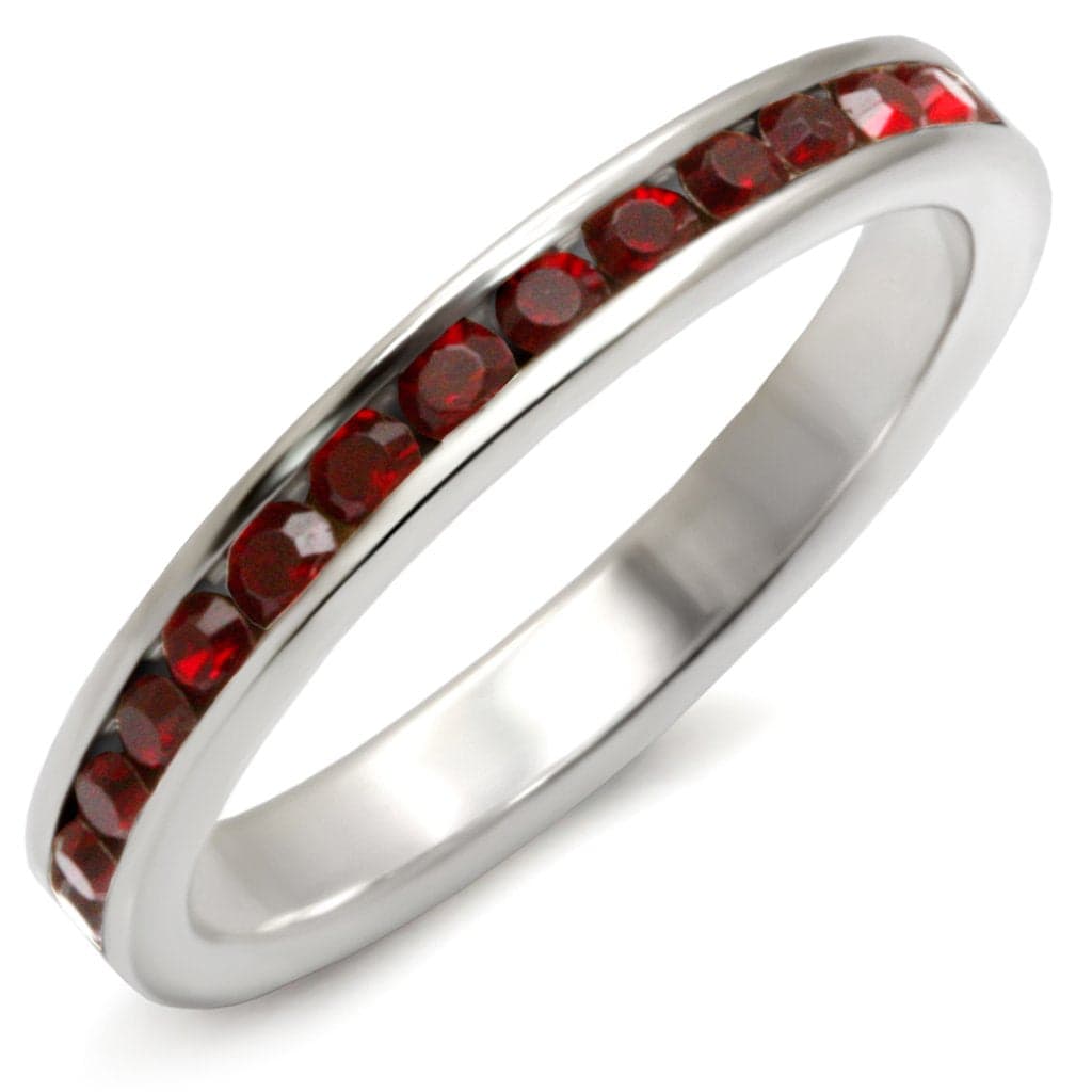 Sterling SilverSiam Red Crystal Eternity Ring