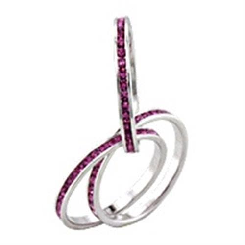 Brass Pink Ruby Pavé Interlocking Circle Ring