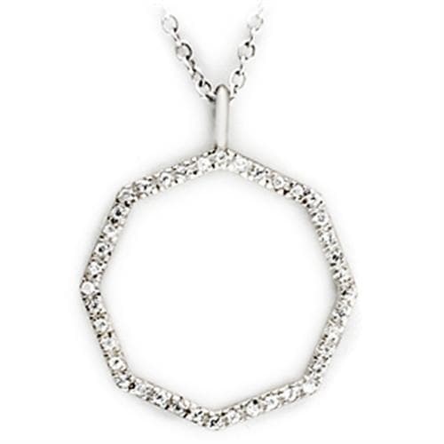 Sterling Silver CZ Open Square Pendant | The Stainless Jewelry