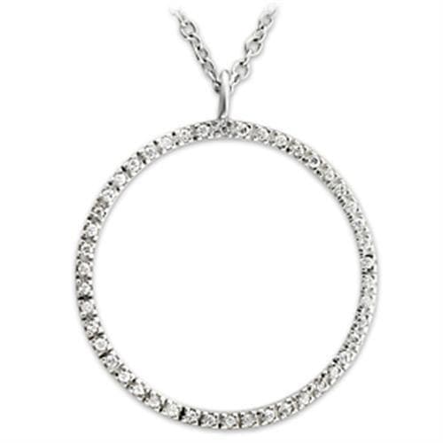 Sterling Silver CZ Open Circle Pendant | The Stainless Jewelry