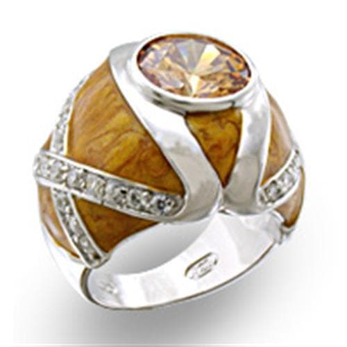 Sterling SilverTiger Eye CZ Wrap Dome Ring
