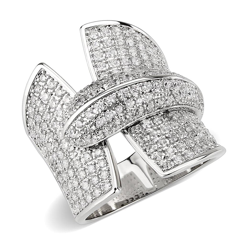 Brass CZ Pavé Woven Knot Wide Ring | The Stainless Jewelry
