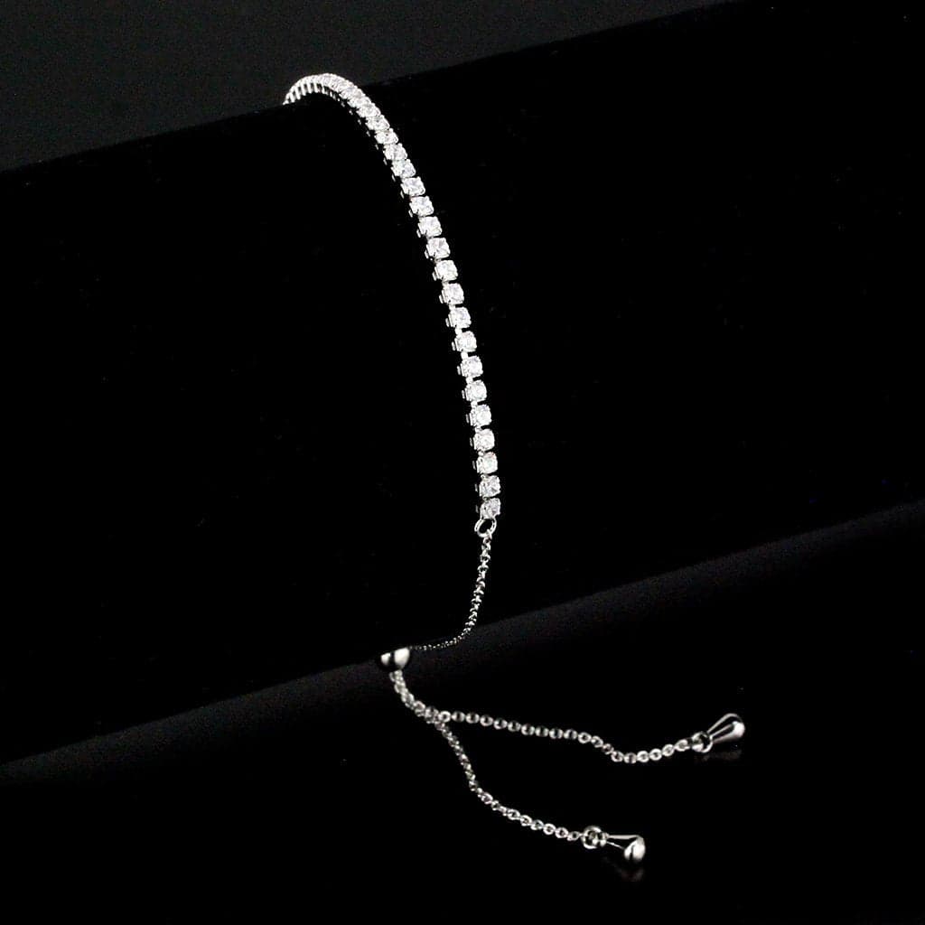 Brass CZ Tennis Adjustable Bolo Bracelet | The Stainless Jewelry