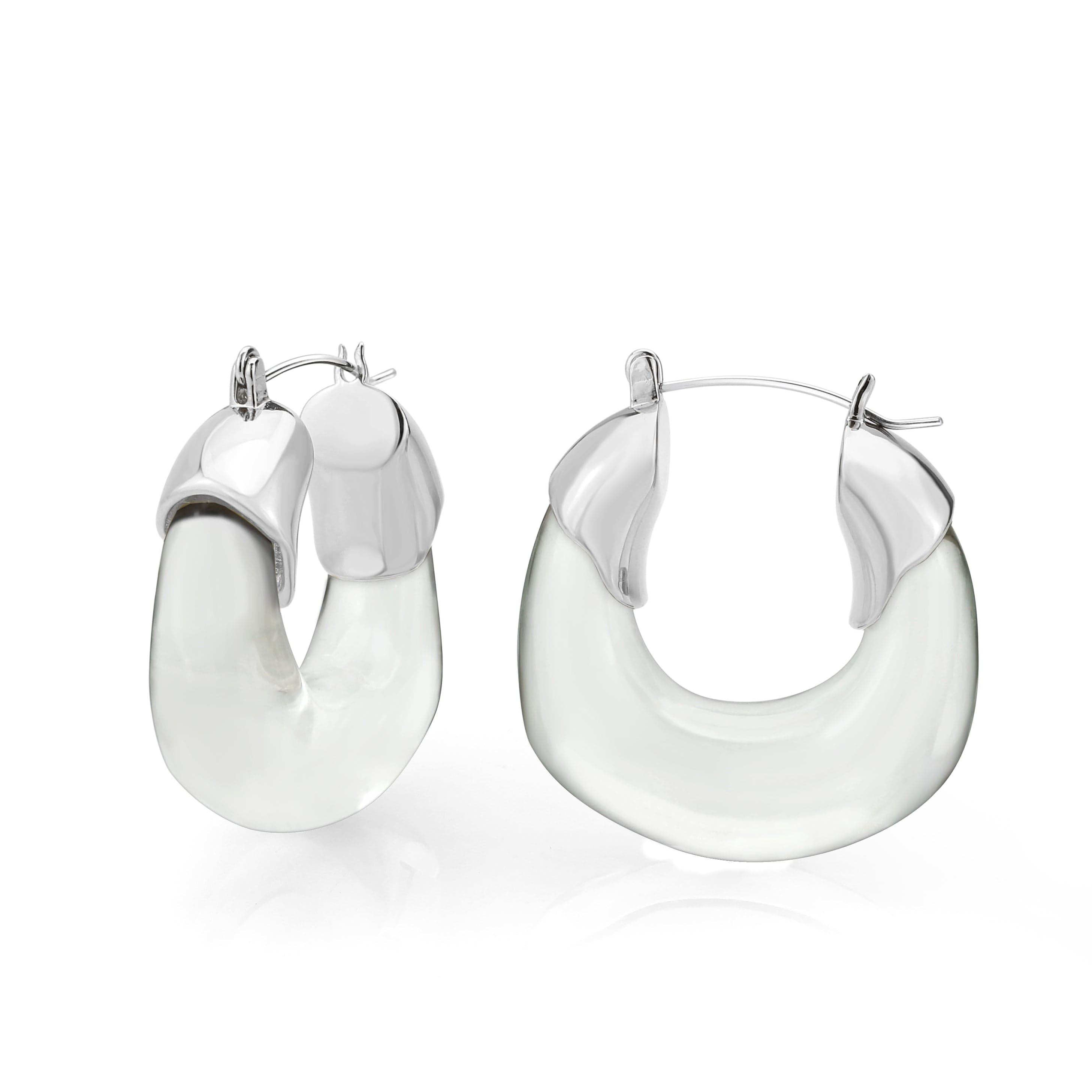 Brass Polished Thick Cushion Hoop Earrings