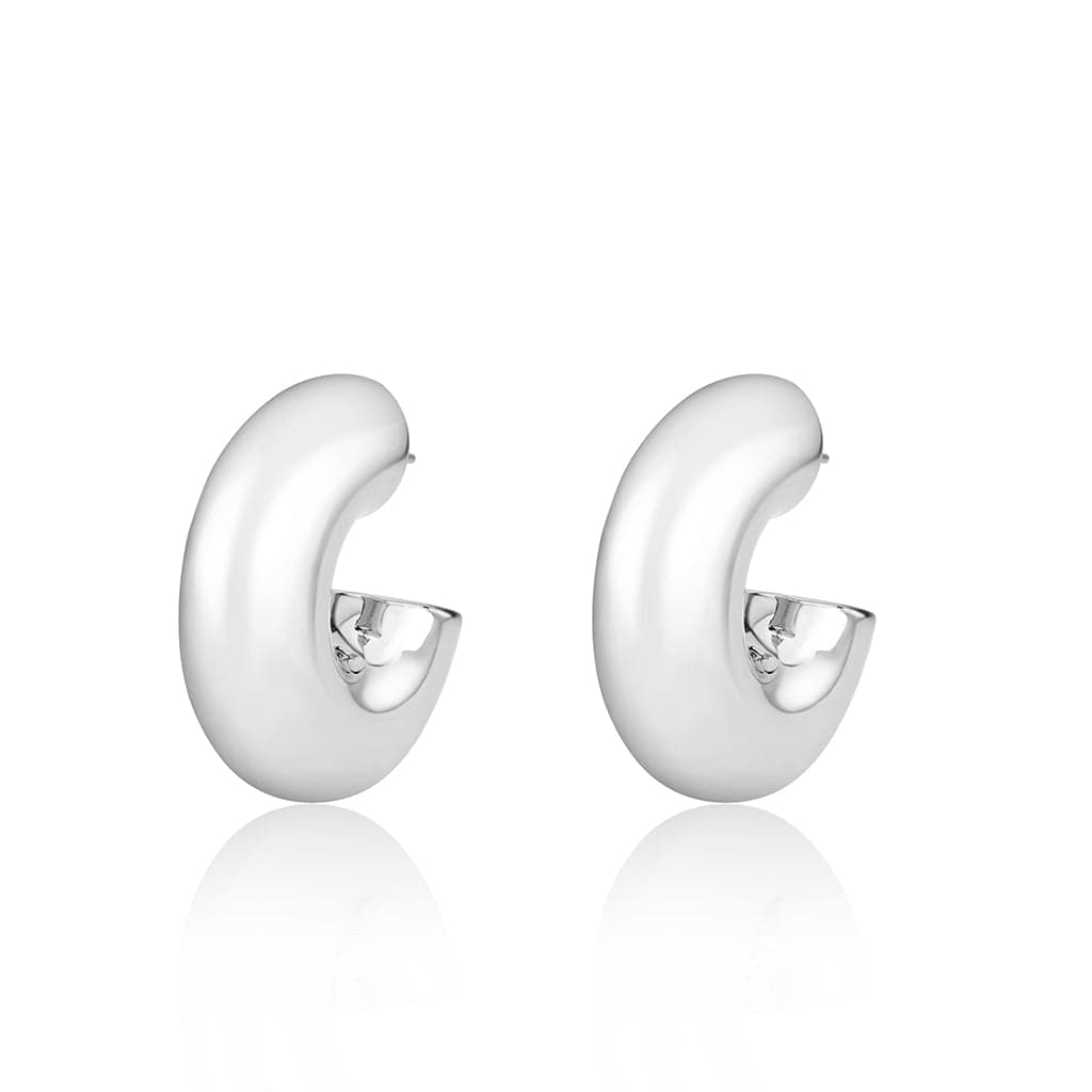 Brass Polished Thick Dome C-Hoop Ring | The Stainless Jewelry