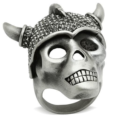 Brass Gunmetal Demon Skull Horns Ring | The Stainless Jewelry