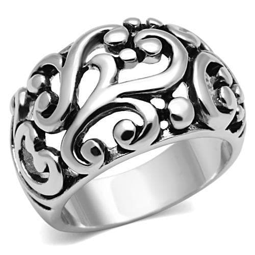 Brass Oxidized Filigree Scroll Dome Ring | The Stainless Jewelry