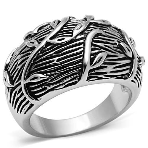 Brass Oxidized Eagle Feather Dome Ring | The Stainless Jewelry