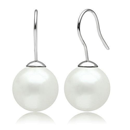 Brass Pearl Teardrop Drop Earrings | The Stainless Jewelry