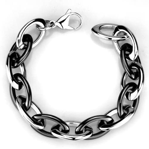 Stainless Steel Silver Polished Chain Link Bracelet