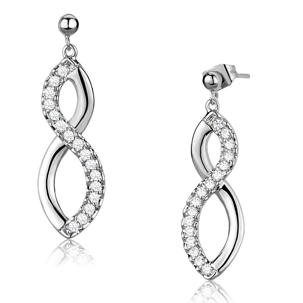Brass CZ Infinity Dangle Earrings | The Stainless Jewelry
