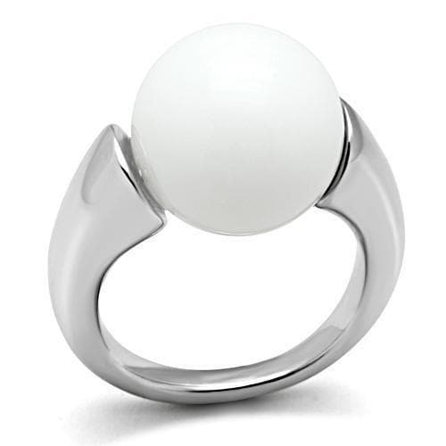 Brass Pearl Solitaire Cocktail Ring | The Stainless Jewelry