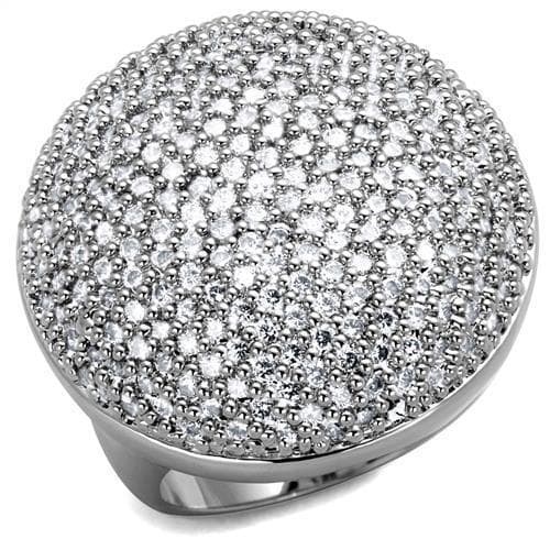 Brass Micro Pavé Dome Ring Clear | The Stainless Jewelry