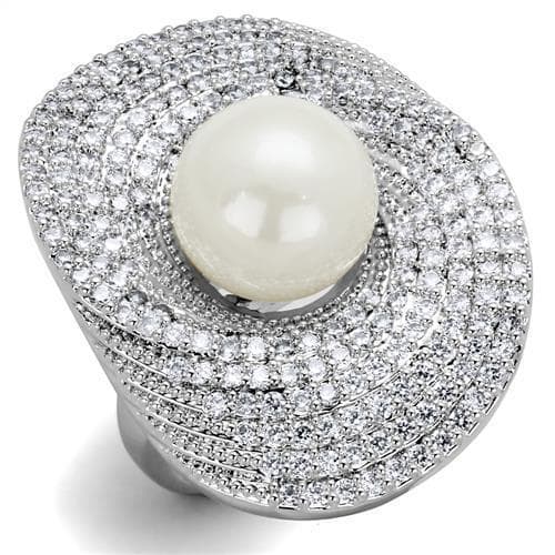 Brass Pearl CZ Pave Dome Ring | The Stainless Jewelry
