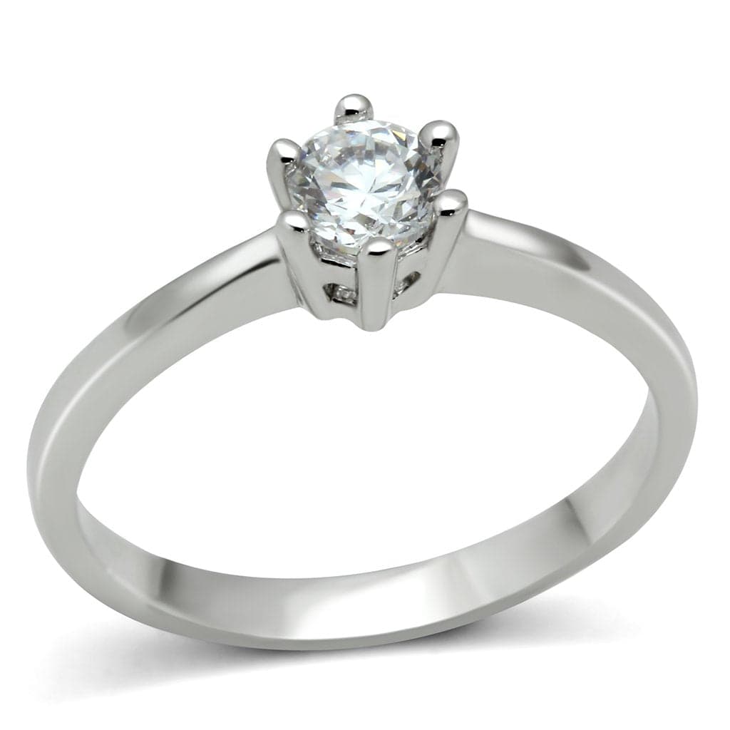 Brass Solitaire Slim Band Ring | The Stainless Jewelry