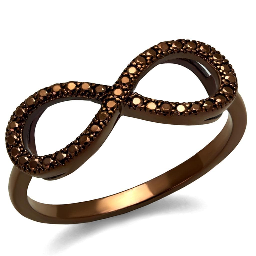 Brass Coffee CZ Infinity Band Ring | The Stainless Jewelry