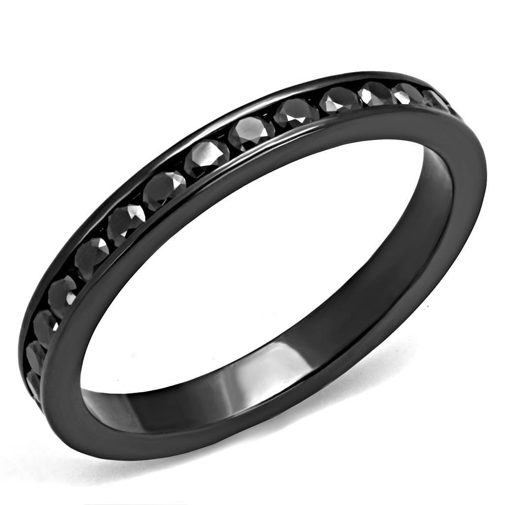 Brass Black CZ Channel Eternity Ring | The Stainless Jewelry