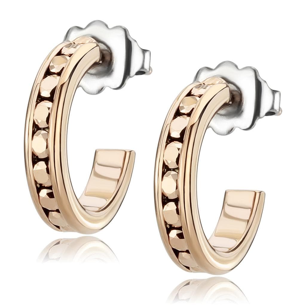Brass Rose Gold Silver CZ Channel Hoop Ring
