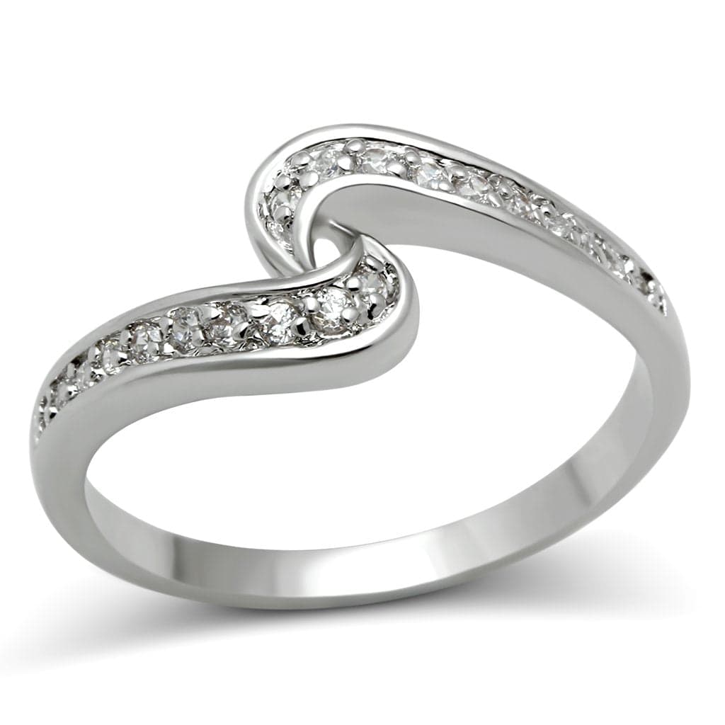 Brass CZ Crossover X Band Ring | The Stainless Jewelry
