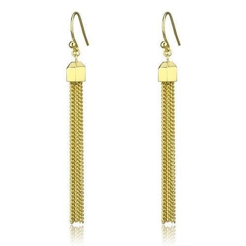 Brass Gold Chain Tassel Hook Earrings | The Stainless Jewelry