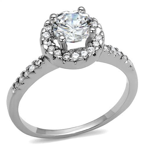 Brass CZ Round Halo Classic Ring | The Stainless Jewelry
