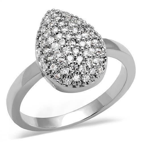 Brass CZ Pavé Pear Dome Ring | The Stainless Jewelry