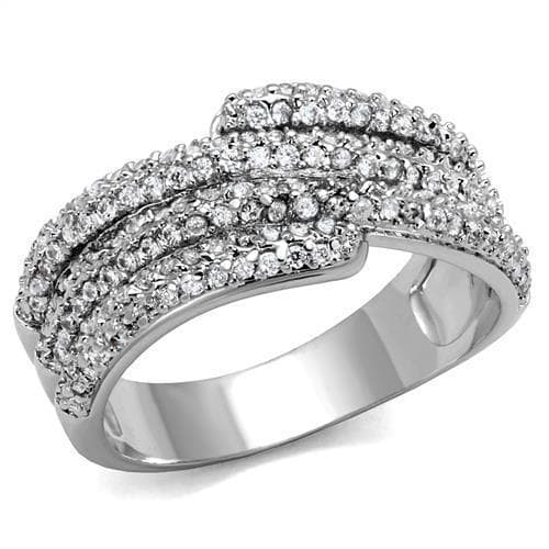 Brass CZ Pavé Multi-Row Crossover Wide Ring