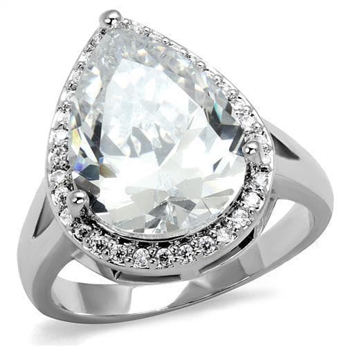 Brass CZ Pear Halo Cocktail Ring 3W1215 | The Stainless Jewelry
