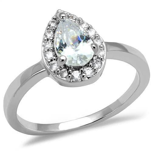 Brass CZ Pear Double Halo Ring | The Stainless Jewelry