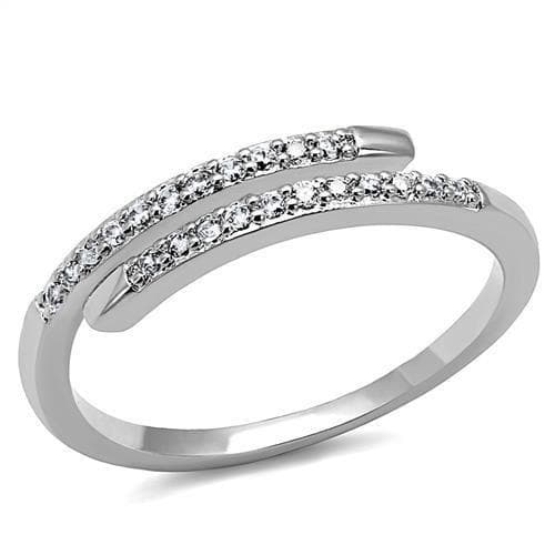 Brass CZ Wave Split Band Ring | The Stainless Jewelry