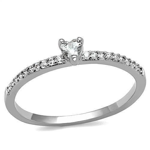 Brass CZ Round Solitaire Thin Pavé Ring | The Stainless Jewelry