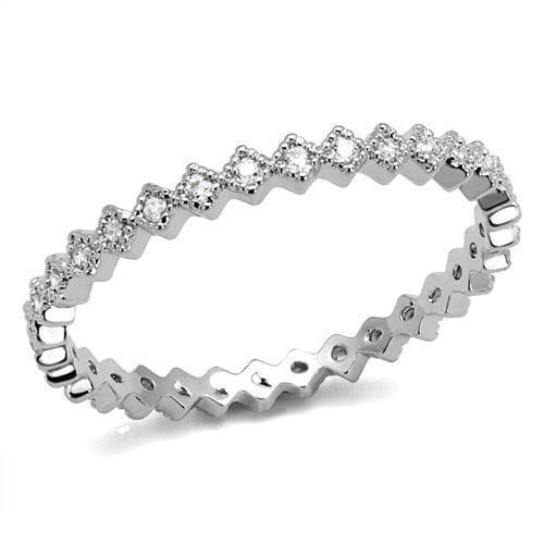 Brass CZ Zigzag Chevron Eternity Ring | The Stainless Jewelry