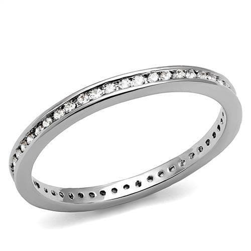 Brass CZ Channel-Set Thin Eternity Ring | The Stainless Jewelry