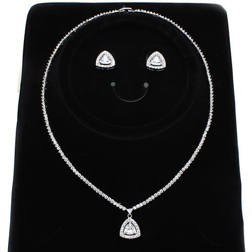 Brass CZ Pear Pendant Stud Set Pendant | The Stainless Jewelry