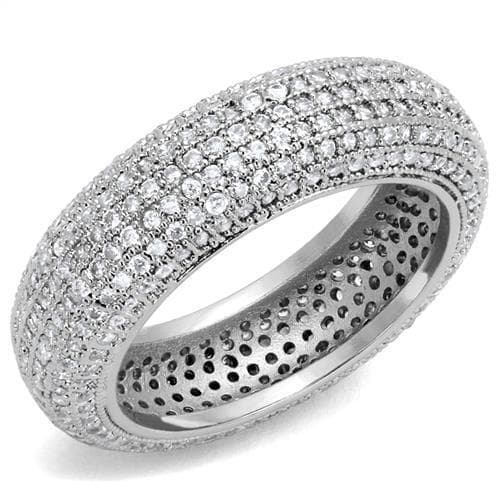 Brass CZ Full Pavé Dome Eternity Ring | The Stainless Jewelry