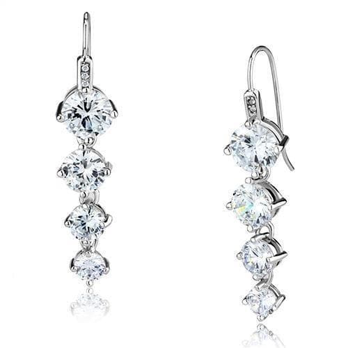 Brass CZ Graduated Journey Hook Drop Earrings