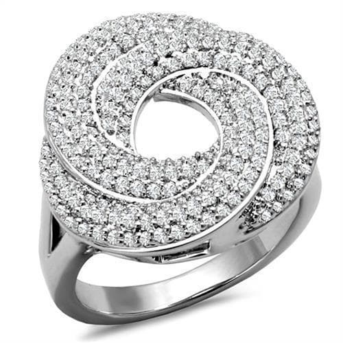 Brass CZ Concentric Circle Pavé Dome Ring | The Stainless Jewelry