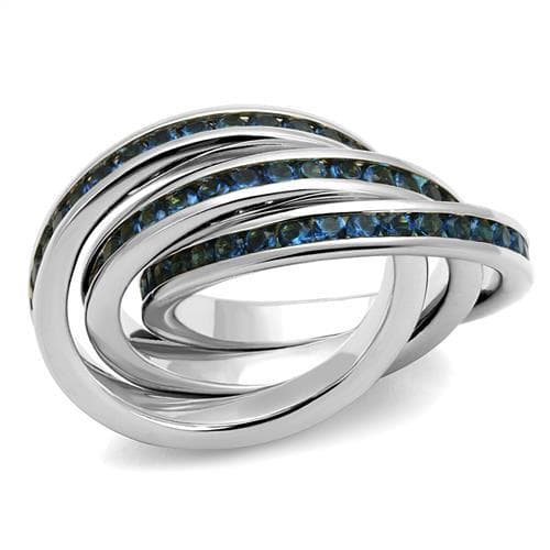 Brass Blue Sapphire Triple Rolling Ring | The Stainless Jewelry