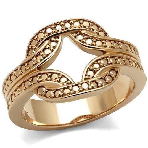 Brass Rose Gold Brown CZ Crossover Ring | The Stainless Jewelry