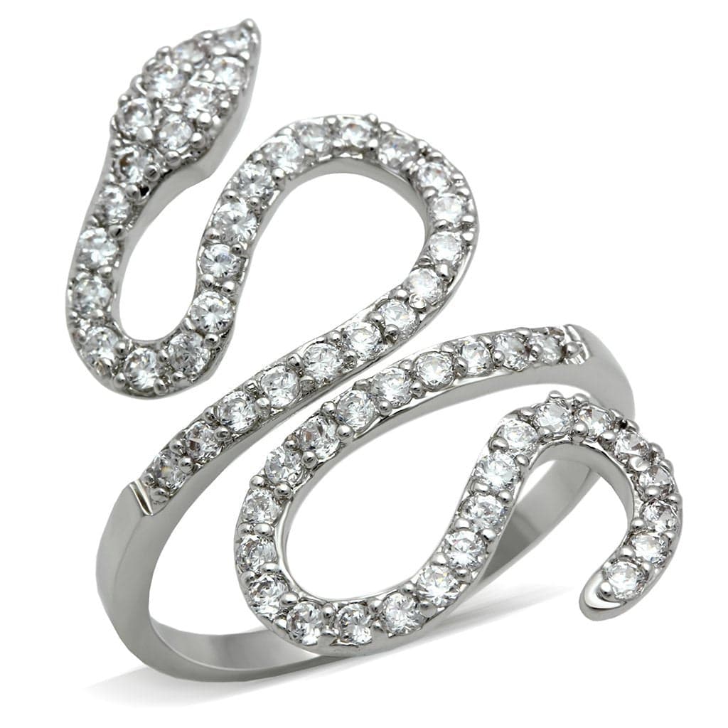 Brass CZ Pavé Snake Wrap Ring | The Stainless Jewelry