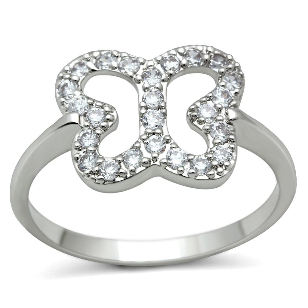 Brass CZ Open Butterfly Pavé Ring | The Stainless Jewelry