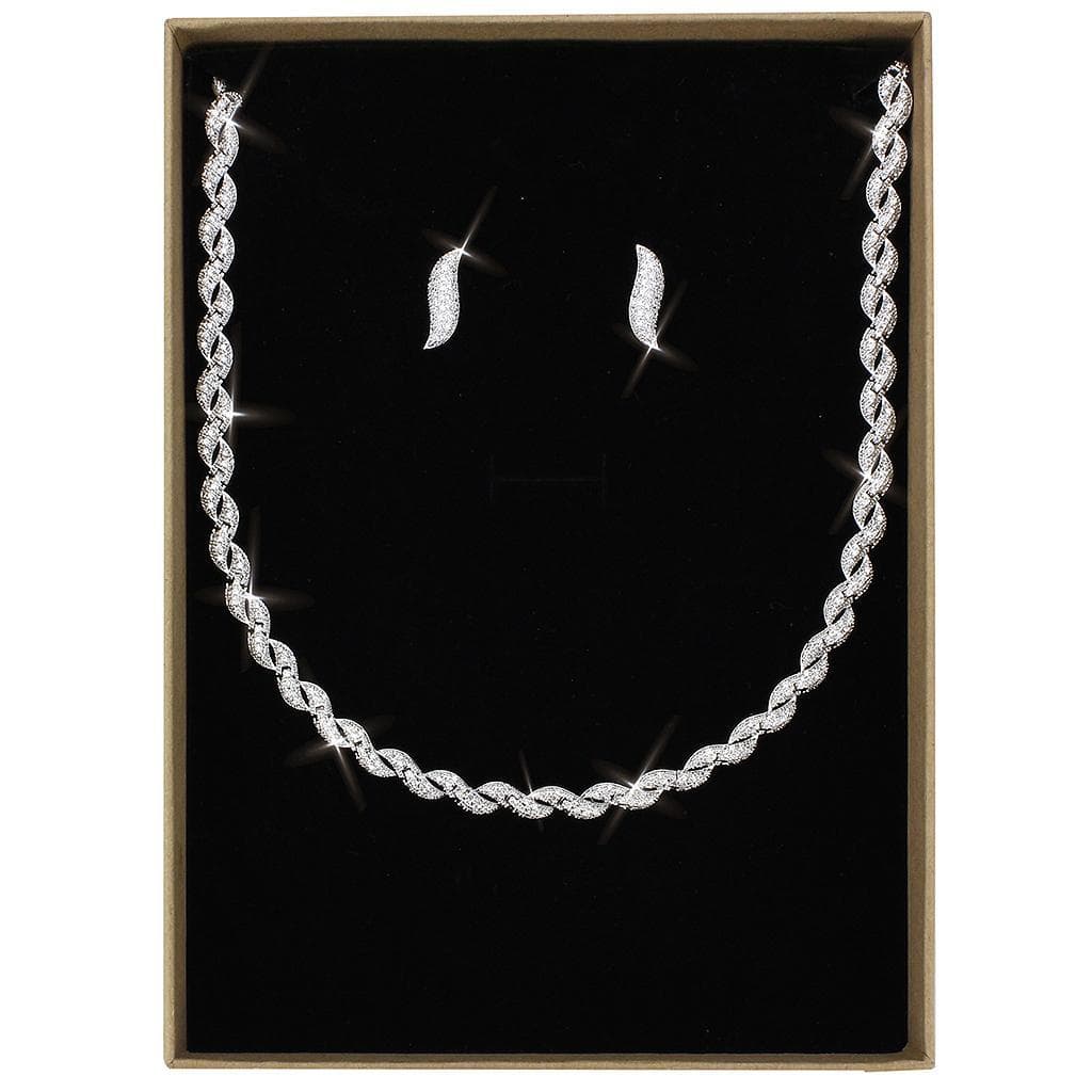 Brass CZ Marquise Leaf Twist Set | The Stainless Jewelry