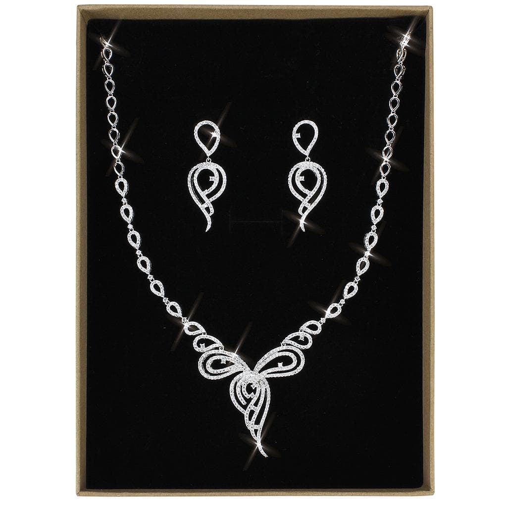 Brass CZ Scroll Vine Drop Set | The Stainless Jewelry