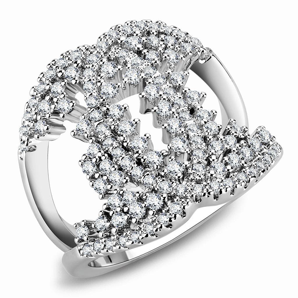 Brass CZ Pavé Open Star Wide Cocktail Ring