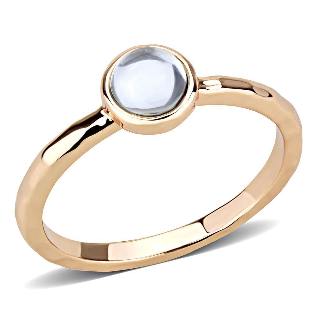 Brass Rose Gold Moonstone Bezel Ring | The Stainless Jewelry