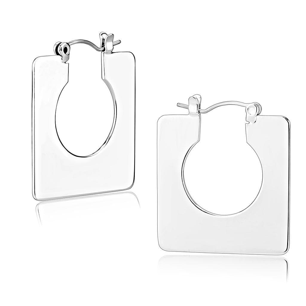 Brass Polished Square Flat Hoop Ring | The Stainless Jewelry