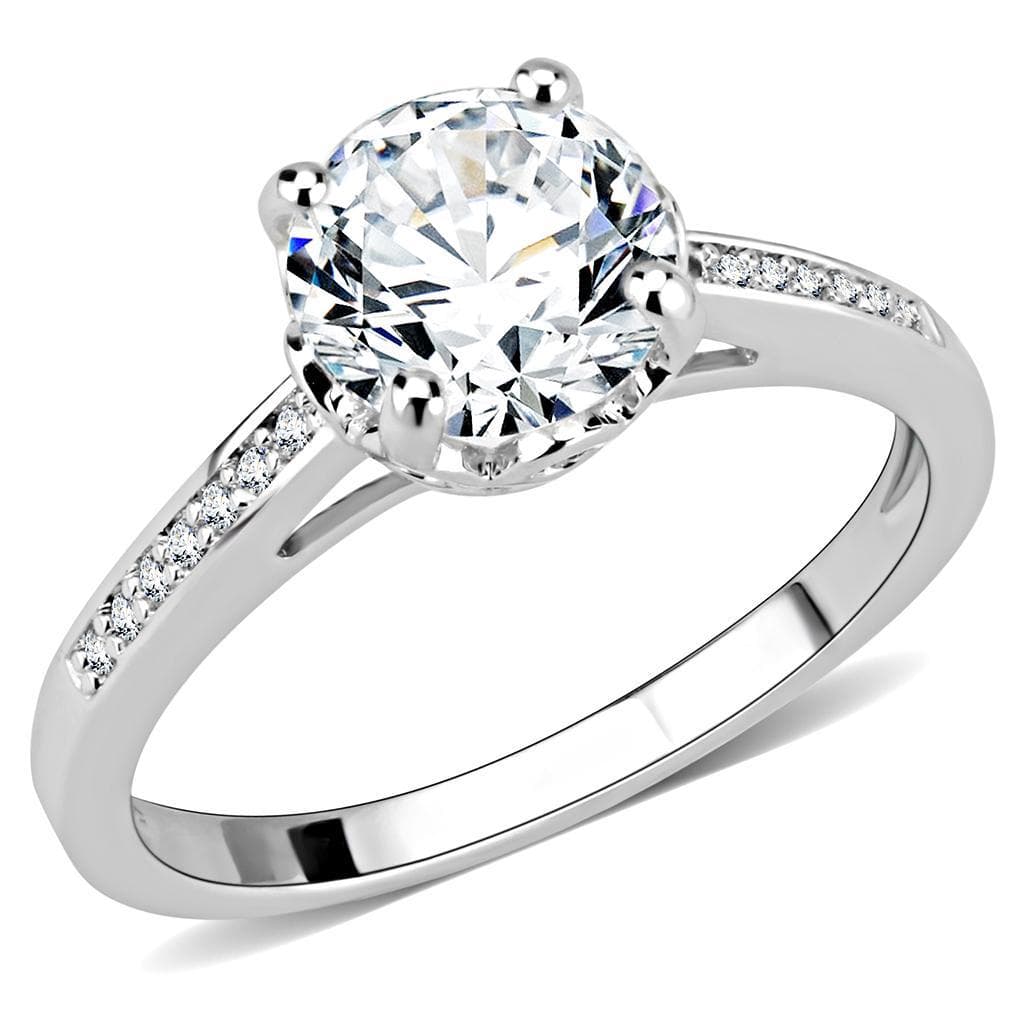 Brass CZ Round Twisted Halo Bridal Ring | The Stainless Jewelry