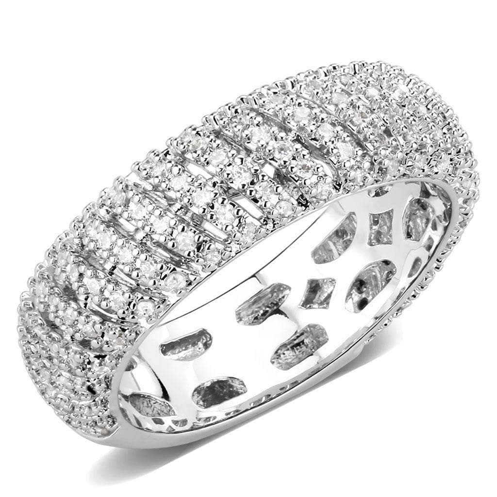 Brass CZ Multi-Row Pavé Full Eternity Ring